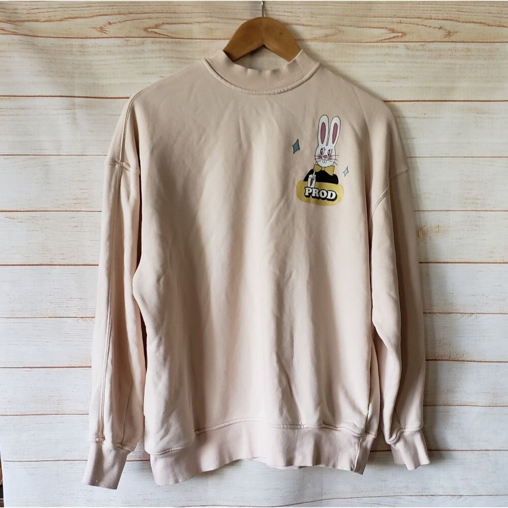 Prod Restaurant Cotton Pullover Sweatshirt with Pockets Round Neck Bunny Panda